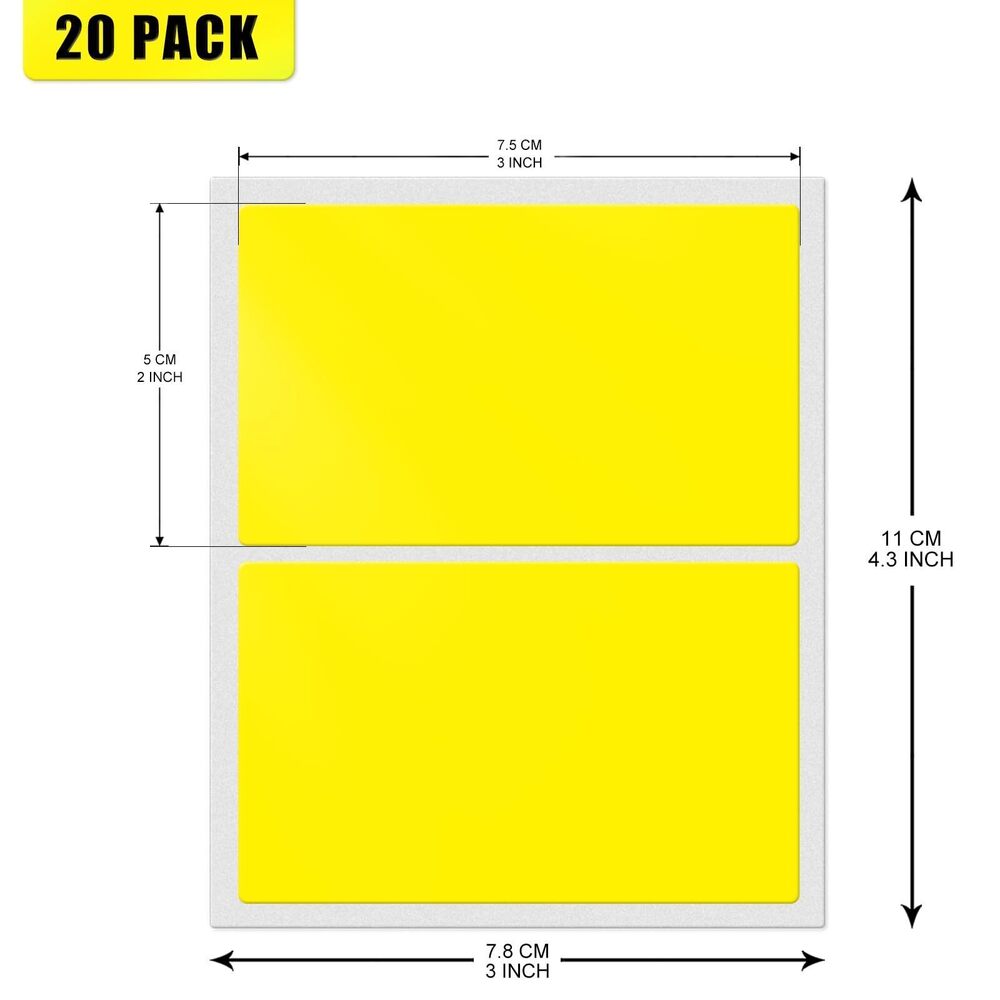 6374 Yellow Color Coding Labels 3 × 2 Inches Self-Adhesive Rectangle - Picture 7 of 7